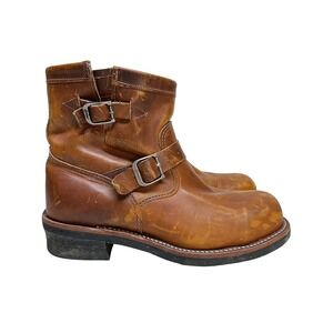 Chippewa 1901M12 7" Steel Toe Short Engineer Boots Tan Brown Leather Size 9E USA